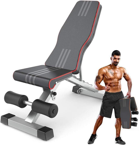 Adjustable Weight Dumbbell Bench Incline Decline Foldable Body Workout Exercise
